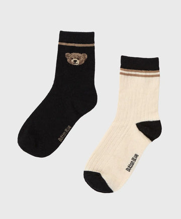 Комплект от два чифта високи чорапи многоцветни за момче Button Blue