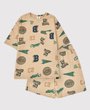 Пижама с шорти и тениска с принт бежова за момче Button Blue