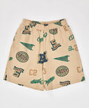 Пижама с шорти и тениска с принт бежова за момче Button Blue