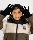 Ръкавици плетени черни детски Button Blue