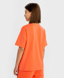 Тениска базова с къс ръкав и принт коралова детска Button Blue