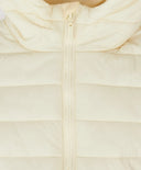 Яке с качулка междинен сезон капитонирано кремаво детско Button Blue