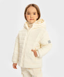 Яке с качулка междинен сезон капитонирано кремаво детско Button Blue