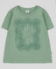 Тениска с къс ръкав и релефен принт зелена за момиче Button Blue