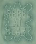 Тениска с къс ръкав и релефен принт зелена за момиче Button Blue