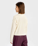 Тениска с дълъг ръкав и принт кремава за момиче Button Blue