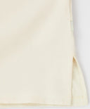 Тениска с къс ръкав и принт кремава за момиче Button Blue