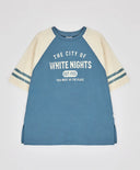 Тениска с къс ръкав и релефен принт многоцветна за момиче Button Blue