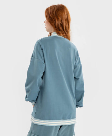 Бомбър с копчета син детски Button Blue