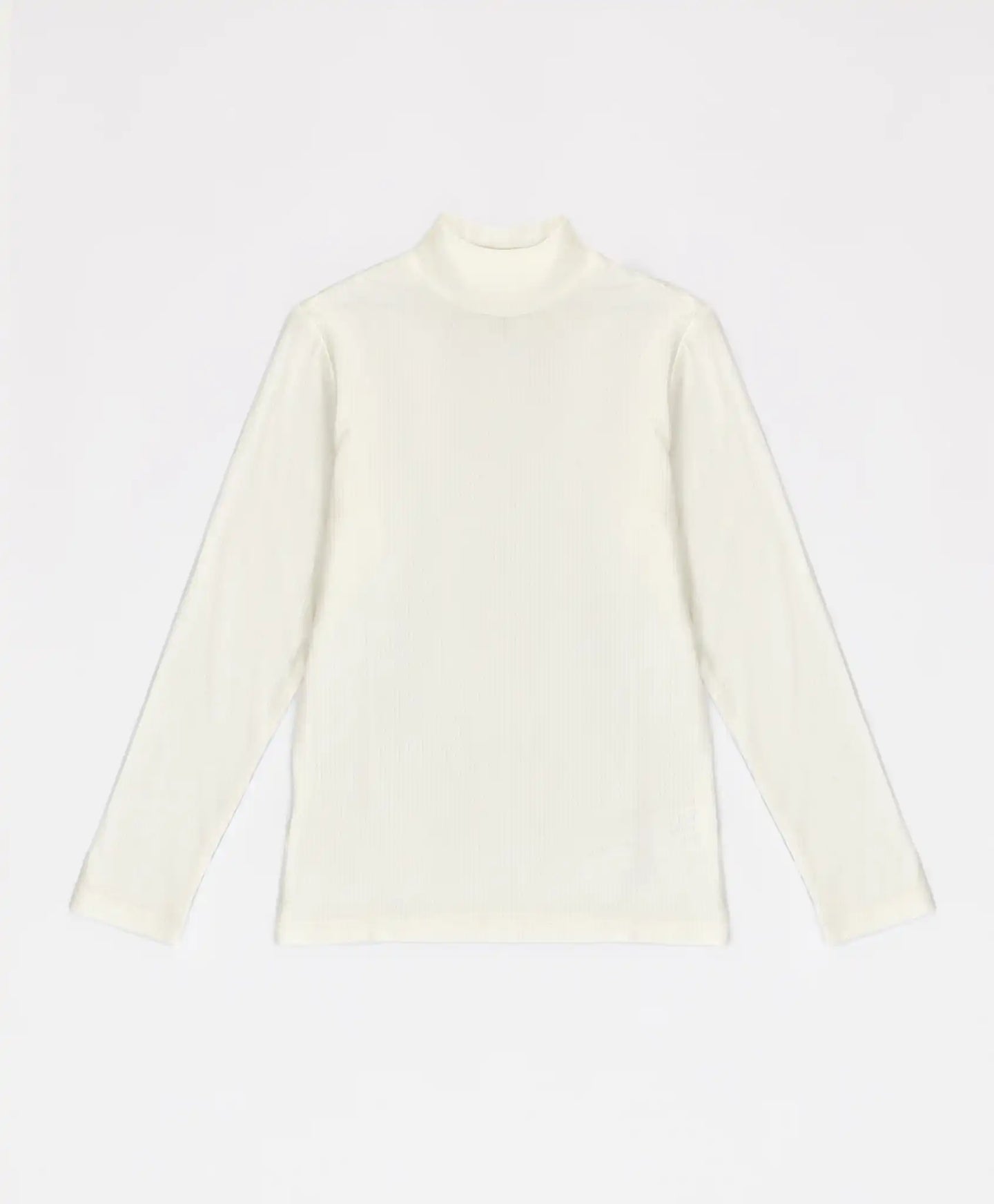 Поло с рипсена яка кремаво за момиче Button Blue