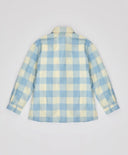 Риза на каре с дълъг ръкав топла с копчета многоцветна детска Button Blue