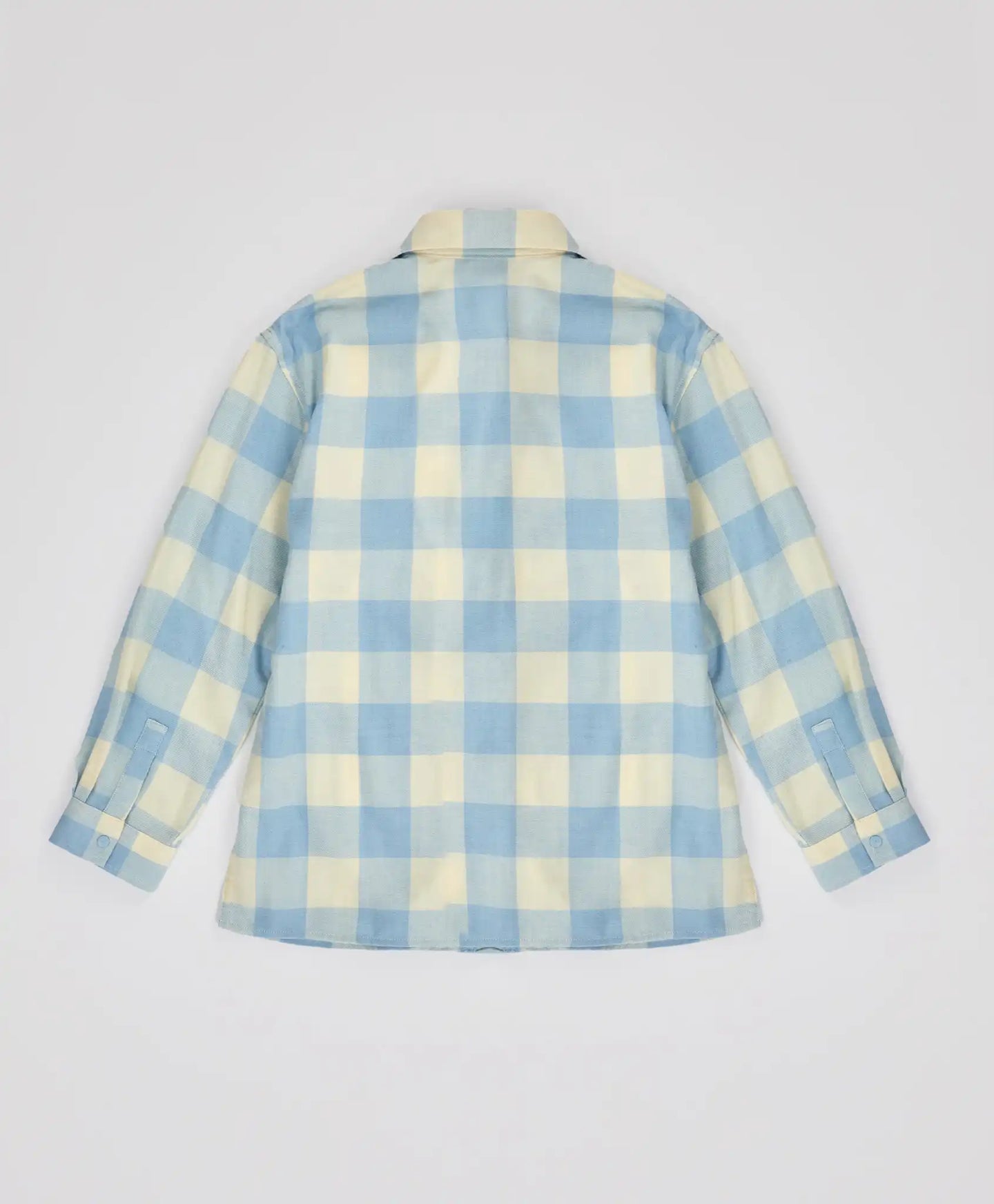 Риза на каре с дълъг ръкав топла с копчета многоцветна детска Button Blue