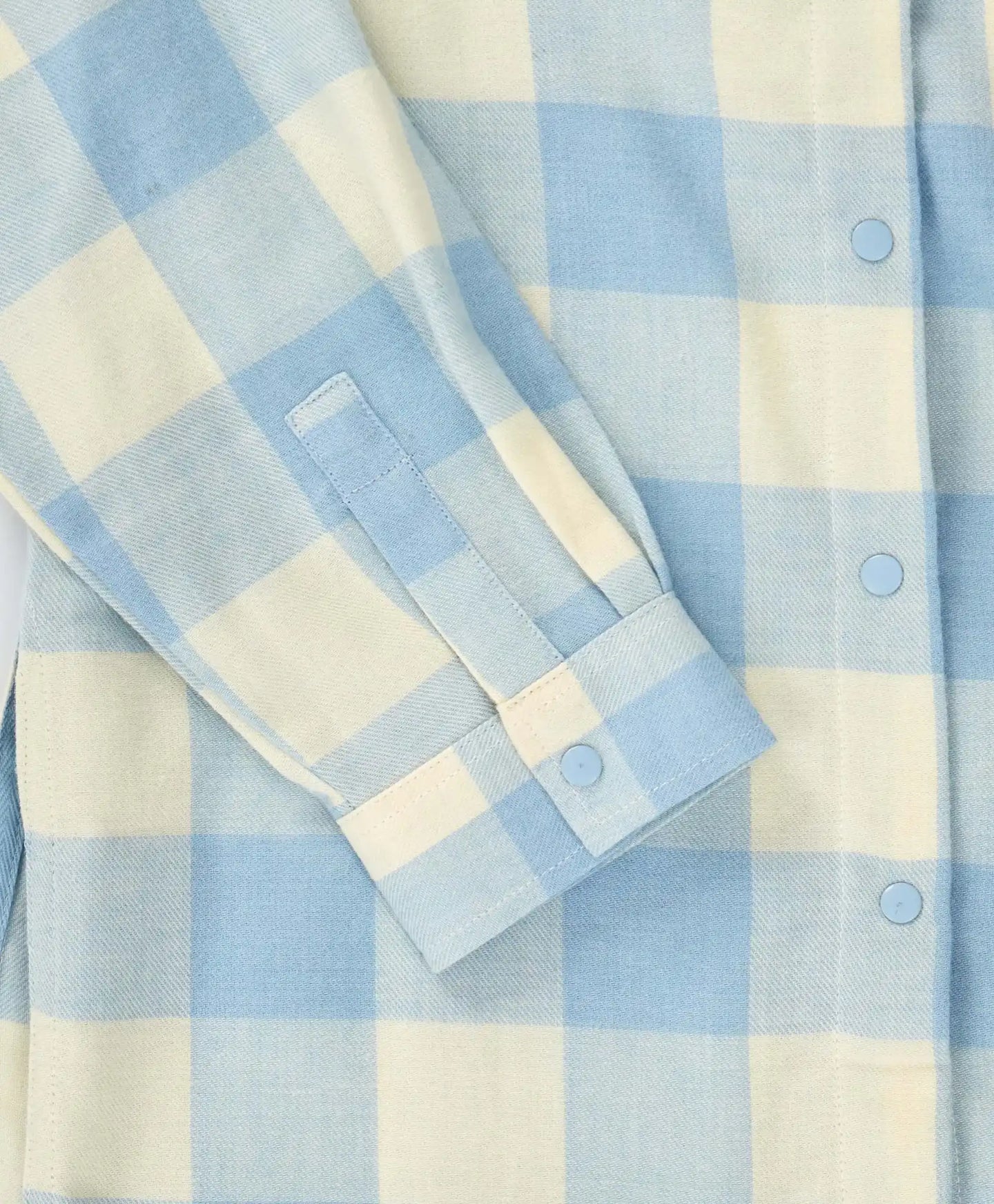 Риза на каре с дълъг ръкав топла с копчета многоцветна детска Button Blue