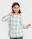 Риза на каре с дълъг ръкав топла с копчета многоцветна детска Button Blue