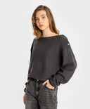 Пуловер дълъг сив за МОМИЧЕ основен изглед