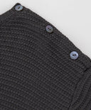 Пуловер дълъг плетен сив за момиче Button Blue