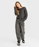 Пуловер дълъг плетен сив за момиче Button Blue