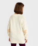 Жилетка с копчета и рисунка на лактите кремава за момиче Button Blue