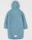 Палто междинен сезон капитонирано с качулка и големи джобове синьо за момиче Button Blue