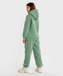 Джогъри подплатени с ластичен колан и принт зелени за момиче Button Blue