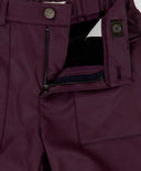 Панталони палацо широки от веган кожа тъмнолилави за момиче Button Blue