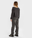 Дънки Regular fit с прав силует и ефект на изтъркване сиви детски от Button Blue