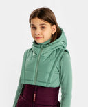 Манишка подплатена с качулка зелена за момиче Button Blue