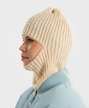 Балаклава плетена кремава детска Button Blue