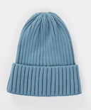 Шапка плетена с подгъв светлосиня детска Button Blue
