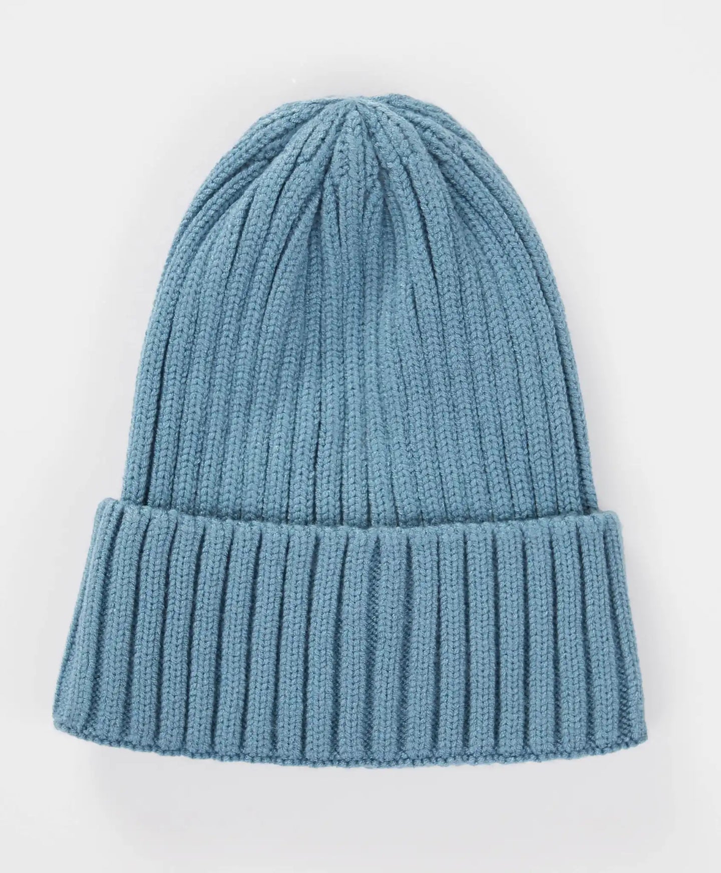 Шапка плетена с подгъв светлосиня детска Button Blue