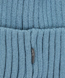 Шапка плетена с подгъв светлосиня детска Button Blue