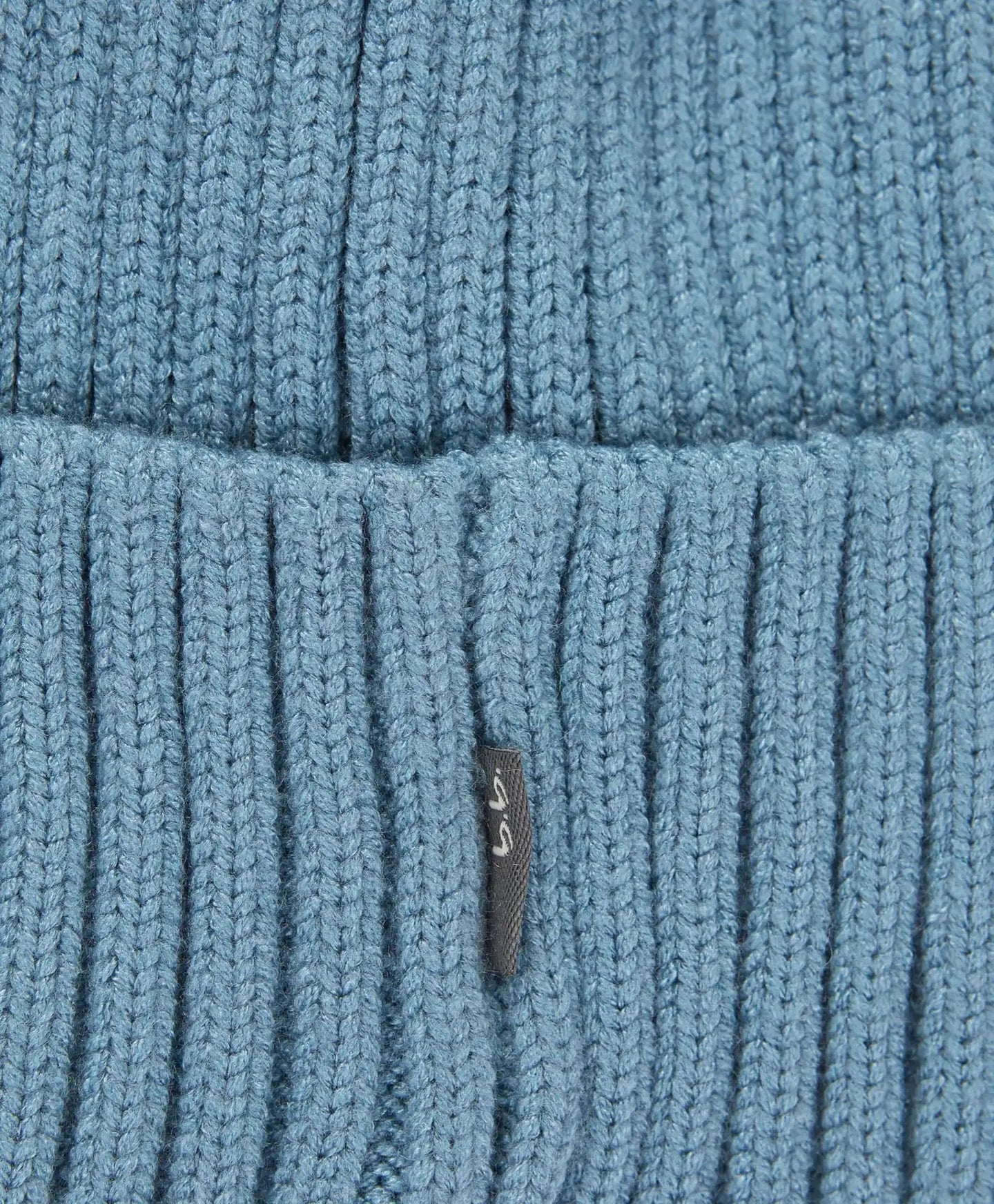 Шапка плетена с подгъв светлосиня детска Button Blue