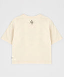 Тениска с къс ръкав и мек принт бежова за момиче Button Blue