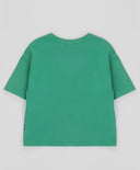 Тениска с къс ръкав и принт зелена за момиче Button Blue