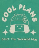 Тениска с къс ръкав и принт зелена за момиче Button Blue