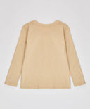 Лонгслив с леопардов принт бежов за момиче Button Blue