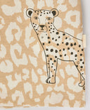 Тениска с къс ръкав и леопардов принт бежова за момиче Button Blue