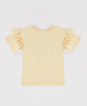 Тениска с къс ръкав и баска кремава за момиче Button Blue