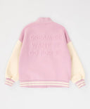 Бомбър подплатен с копчета розов за момиче Button Blue