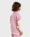 Бомбър подплатен с копчета розов за момиче Button Blue