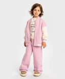 Бомбър подплатен с копчета розов за момиче Button Blue