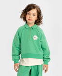 Суитшърт къс зелен за МОМИЧЕ основен изглед