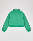 Суитшърт къс с откопчана яка и цип зелен за момиче Button Blue