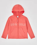 Суитшърт с цип и дълъг ръкав, качулка и принт коралов за момиче Button Blue