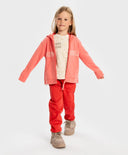 Суитшърт с цип и дълъг ръкав, качулка и принт коралов за момиче Button Blue