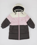 Полупалто междинен сезон водоотблъскващо с качулка многоцветно за момиче Button Blue