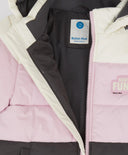 Полупалто междинен сезон водоотблъскващо с качулка многоцветно за момиче Button Blue