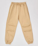 Джогъри с плисета на колената, ластичен колан и принт бежови за момиче Button Blue