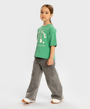 Дънки клеш сиви за момиче Button Blue