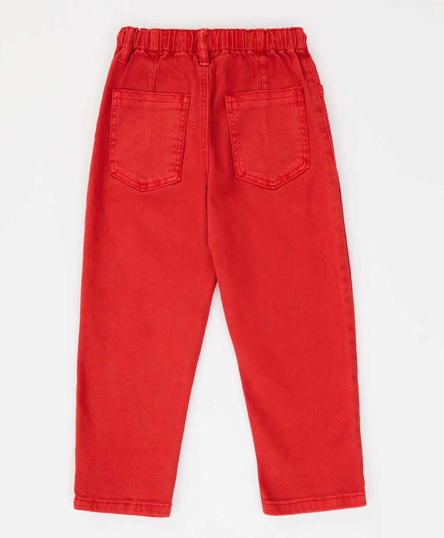 Дънки Mom fit с ластичен колан и джобове коралови за момиче Button Blue